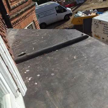 Flat roof membrane on an extension after flat roof repairs in Lincoln