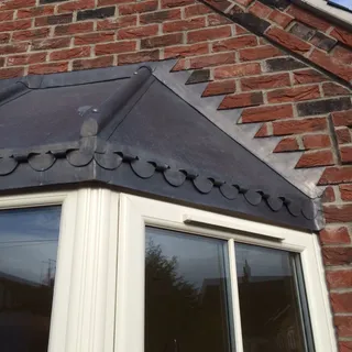 Lead bay window roof with stepped flashing in Lincolnshire