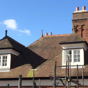 Period property scaffolded for a full re-roof in Lincolnshire